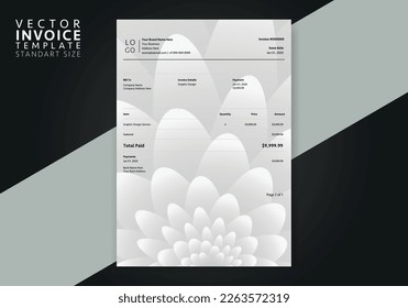 Editable Modern Abstract Creative Professional Invoice template. Vector incoive template.