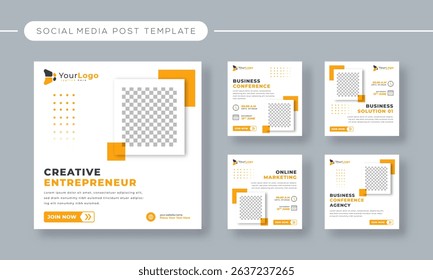 Editable Modern Business Entrepreneur Social Media Banner Template – Vector Design for Startup Promotion, Leadership, and Digital Marketing