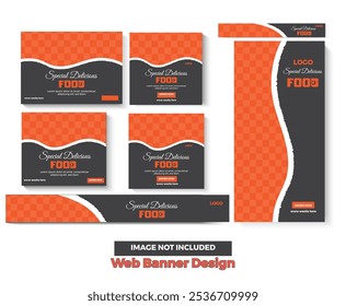  Banners modernos editáveis da web de negócios conjunto de tamanho padrão

