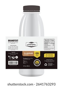 Editable modern and chocolate coffee beverage label design, ideal for refreshing energy drinks, professional design, and wellness-focused products.