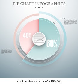 Editable modern colorful business pie chart for Your documents, reports, presentations and infographic.