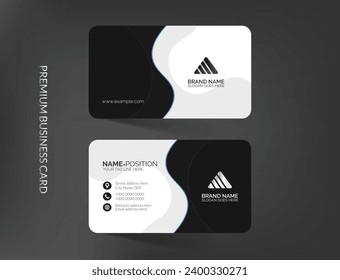 Editable modern corporate business card template design with mockup and backgroung