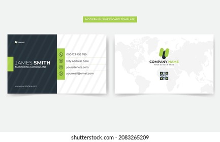 Editable modern creative business card template design, cmyk color mode
