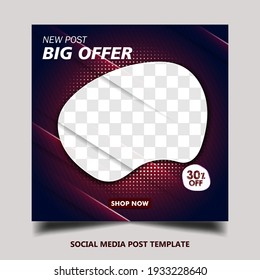 Editable modern geometric template. Discount promo template. Social media post template, social media banner