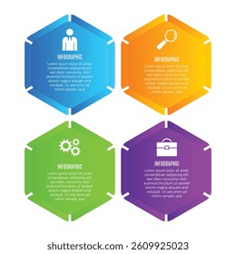 Editable modern infographic template 4 step presentation chart list designed