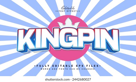 editable modern kingpin text effect.typhography logo