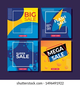 Editable modern minimal square banner templates. Modern promotion square web banner for social media. Vector illustration eps 10