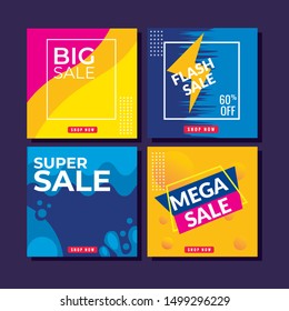 Editable modern minimal square banner templates. Modern promotion square web banner for social media. Vector illustration eps 10