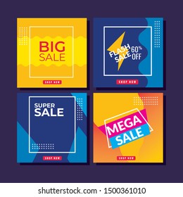 Editable modern minimal square banner templates. Modern promotion square web banner for social media. Vector illustration eps 10