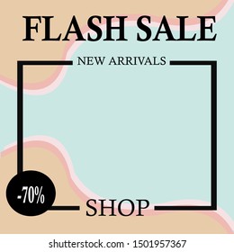 Editable modern minimal square banner templates. Modern promotion square flash sale discount web banner for social media.