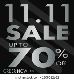 Editable modern minimal square banner templates. Modern promotion square 11.11 sale discount web banner for social media.