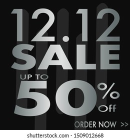 Editable modern minimal square banner templates. Modern promotion square 12.12 sale discount web banner for social media.