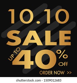 Editable modern minimal square banner templates. Modern promotion square 10.10 sale discount web banner for social media.