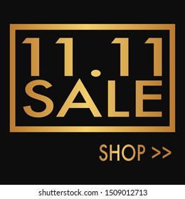 Editable modern minimal square banner templates. Modern promotion square 11.11 sale discount web banner for social media.