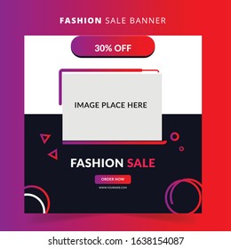 Editable modern minimal square banner templates. Blue indigo, red, black and white background color with stripe line shape. Suitable for social media post and web/internet ads with photo college.