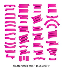 Editable modern set of ribbons isolated on a white background with place for text. Vector illustration for website, mobile app, poster, flyer, coupon, gift card, smartphone template, web design