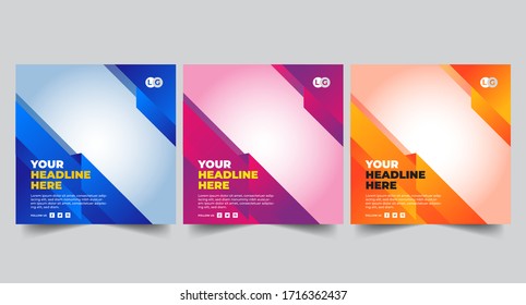 
Editable modern Slides abstract Social Media Post Template. Social Media Banners for Promotion. Elegant sale and discount promo - Vector blue Pink Red Orange Blue black yellow. Discount Web Banner