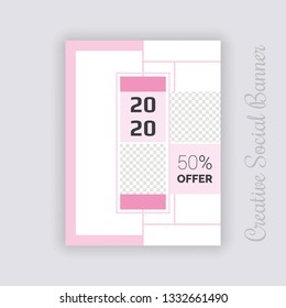 Editable modern Social Media banner Template.Anyone can use This Design Easily.Promotional square web banner for social media. Elegant sale and discount promo - Vector.