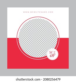 Editable modern Social Media banner Template. Promotional square web banner for social networks.