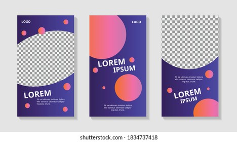 Editable Modern Social Media Template for stories, background, vector illustration.