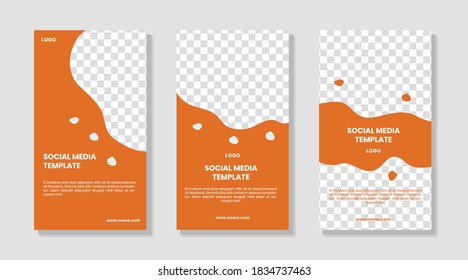 Editable Modern Social Media Template for stories, background, vector illustration.