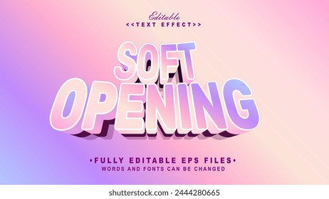 Editierbarer moderner Soft Opening Text Effect.Typhography Logo