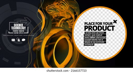 Editable modern technology template for social media. Promo template. Social media banner, vector.