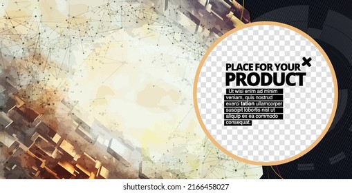 Plantilla de tecnología moderna editable para medios sociales. Plantilla de promoción. Banner de medios sociales, vector.