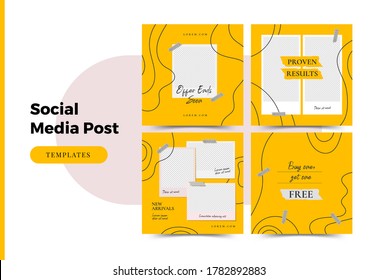 Editable Modern Template. Discount Promo Template for Social Media Post, banner. Elegant sale and discount backgrounds with abstract pattern. Vector cover. Mockup for personal blog or shop.