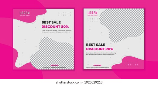 Editable Modern Template. Discount Promo Template. Social Media Post Template.
