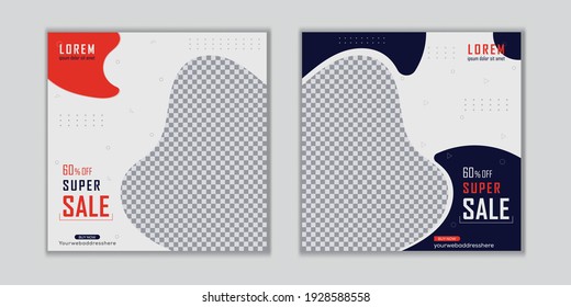 Editable Modern Template. Discount Promo Template. Social Media Post Template.