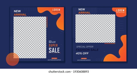Editable Modern Template. Discount Promo Template. Social Media Post Template.