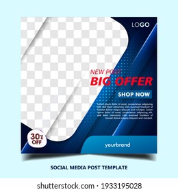 Editable modern template. Discount promo template. Social media post template, social media banner