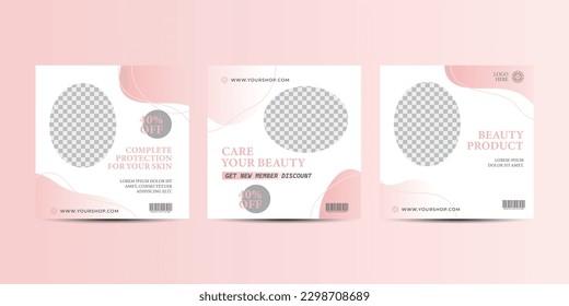 Editable Modern Template. Discount Promo Template for Social Media Post, banner. Elegant sale and discount backgrounds with abstract pattern. Vector cover.