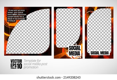 Editable modern template for social media. Discount promo template. Social media banner, vector.