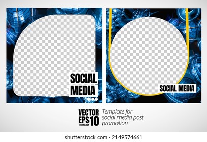 Editable modern template for social media. Promo template. Social media banner, vector.