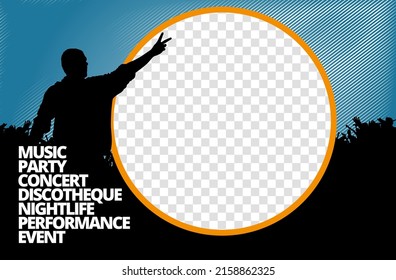 Editable modern template for social media. Promo template for your products. Social media banner with dancing people, vector.