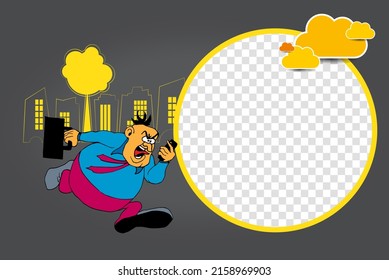 Editable modern template for social media. Promo template for your products. Social media banner with business cartoon people, vector.