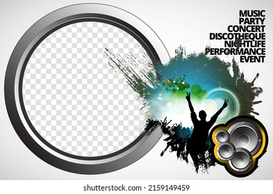 Editable modern template for social media. Promo template for your products. Social media banner with dancing people, vector.
