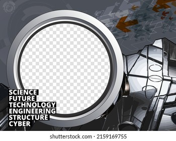 Editable modern template for social media. Promo template for your products. Social media banner with futuristic technology background, vector.