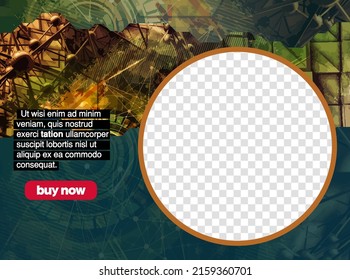 Editable modern template for social media. Promo template for your products. Social media banner with futuristic technology background, vector.