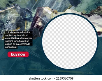 Editable modern template for social media. Promo template for your products. Social media banner with futuristic technology background, vector.