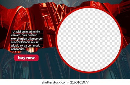 Editable modern template for social media. Promo template for your products. Social media banner with futuristic technology background, vector.