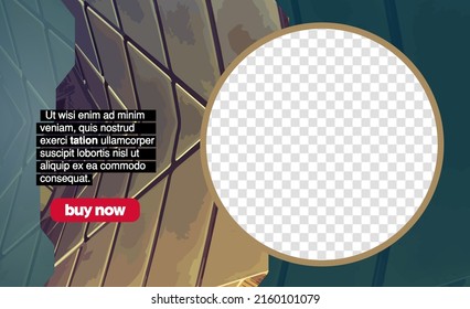Editable modern template for social media. Promo template for your products. Social media banner with futuristic technology background, vector.