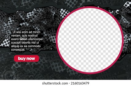 Editable modern template for social media. Promo template for your products. Social media banner with futuristic technology background, vector.