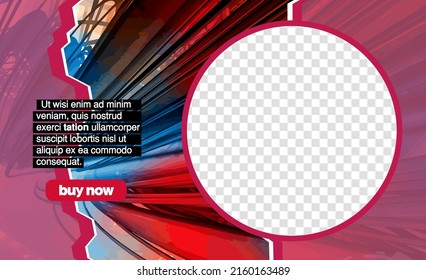 Plantilla moderna editable para medios sociales. Plantilla de promoción para sus productos. Banner de medios sociales con fondo tecnológico futurista, vector.