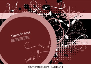 Editable modern vector grunge floral background with space for your text. More images like this in my portfolio