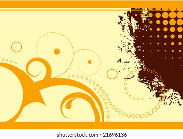 Editable modern vector grunge floral background with space for your text.