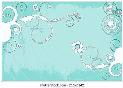 Editable modern vector grunge floral background with space for your text.