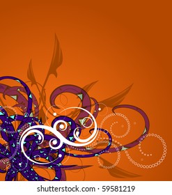 Editable modern vector grunge floral background with space for your text.